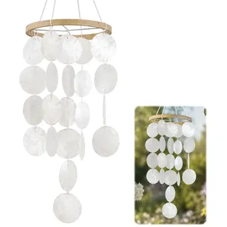 HZOUHONG Windspiel Muscheln, Boho Deko Capiz Windspiel