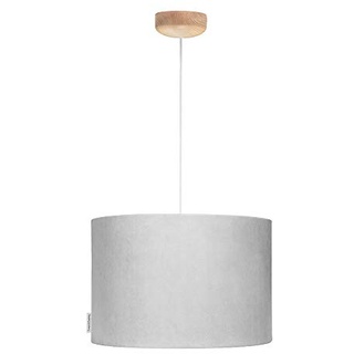 LAMPS & COMPANY Deckenleuchte Kinderzimmer, grau Lampenschirm Samt rund 35 cm, Samtlampe Lampe Kinderzimmer Mädchen und Jungen, ideal für Babyzimmer Deko und Jugendzimmer Deko Mädchen 5901122223115