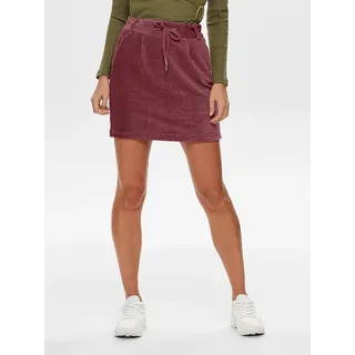 Cordrock ONLY "ONLPOPTRASH CORDEROY SKIRT PNT", Damen, Gr. XS (34), lila (tawny port), Cord, Obermaterial: 62% Baumwolle, 34% Polyester, 4% Elasthan, unifarben, figurbetont ca. Mitte Oberschenkel, Röcke Cordrock