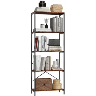 Homcom Bücherregal 35 x 161 x 79 cm Rustikal-Braun
