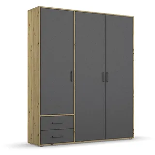 Rauch Drehtürenschrank Voyager 140 x 194 x 53 cm Grau