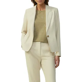 Jackenblazer S.OLIVER BLACK LABEL, Damen, Gr. 40, beige, Piqué, Obermaterial: 49% Polyester, 48% Viskose, 3% Elasthan. Futter: 100% Polyester, unifarben, regular fit taillenbedeckt, Blazer Jackenblazer, mit Reverskragen