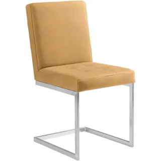 Moderano Schwingstuhl , Gelb, Edelstahlfarben , Metall, Textil , Uni , eckig , 45x91x58 cm , Goldenes M , Lederauswahl, Stoffauswahl, Typenauswahl , Esszimmer, Stühle, Schwingstühle