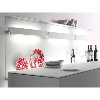 Leuchte mit Metallblende GL 8 Gera-Leuchten silber, Designer Thomas Ritt, 9.4x120x6.8 cm