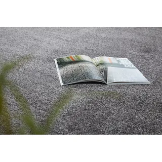 Andiamo Teppichboden "Portland, Velours, Gesamthöhe 11 mm, Made in Netherlands" rechteckig Uni Farben, Breite 400 cm, Wohnzimmer, strapazierfähig, pflegeleicht, dunkelgrau