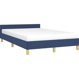 vidaXL Bettgestell mit Kopfteil ohne Matratze Blau 120x200 cm Stoff - Blau
