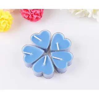 9 Stück Duftkerzen romantische Liebe herzförmig für Hochzeiten - Feiern - Geburtstage - besondere Anlässe (blau)