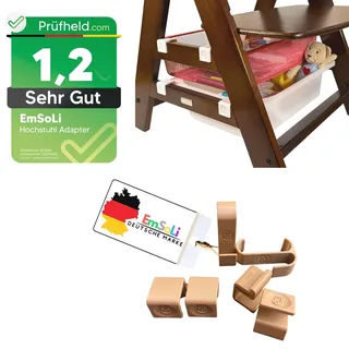 [ TEST SEHR GUT, NOTE 1.2 *]EmSoLi Adapter Braun + 2x Haken für Ikea Trofast Box Korb Drahtkorb - kompatibel mit Hauck Alpha, Alpha Plus, Beta Baby Hochstuhl - Hochstühle Kinderstuhl Zubehör Kinder