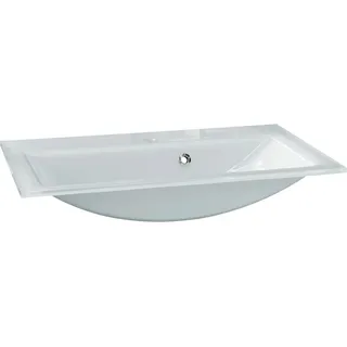Fackelmann Glaswaschbecken 80 cm Viora Weiß