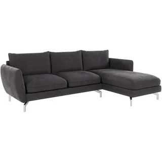 S-Style Möbel Ecksofa Elou Graphit Microfaser , Holz, Textil , Echtholz,Buche, Birke , Füllung: Silikon,Schaumstoff , Eckteil, L-Form, Ottomane rechts,L-Form , 261x167 cm , Blauer Engel, FSC Mix, Oeko-Tex®, Hergestellt in Europa , Wohnzimmer, Sofas & Couches, Wohnlandschaften, Ecksofas