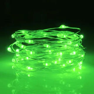 aifulo Grün Lichterkette Batterie Timer, 3M 30 Micro LED Lichterkette Innen mit 6H Timer, Wasserdichte Kupferdraht Lichterkette für Party, Garten, Weihnachten, Halloween, Schlafzimmer, Hochzeit