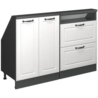 Vicco Dachschrägenschrank-Set Rion Weiß Landhaus 2er Set , Holzwerkstoff , Rechteckig , 120x83.8x46 cm , Kleinmöbel, Kommoden, Kommoden