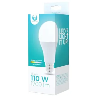 1x LED-Lampe E27 A65 18W Leuchtmittel 6500K Kaltweiß 1700 Lumen Lampe ersetzt 110W Glühbirne Energiesparlampe 230V