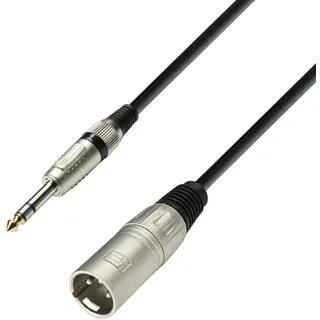 Adam Hall Cables 3 STAR BMV 0100 - Symmetrisches Kabel 3 | 6,3mm Klinkenstecker stereo; schwarz; 1 m