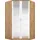 Eckkleiderschrank "Bremen", weiß (weiß, eiche artisan), H:199cm T:118cm, Holzwerkstoff, Schränke, Eckkleiderschrank, mit 8 Einlegeböden