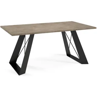 Feldmann-Wohnen Couchtisch Satis Chicago Concrete Dunkelgrau / Schwarz 110 / 60 / 50cm , Metall , Rechteckig,Rechteckig , U-Form , 110x50x60 cm , Wohnzimmer, Wohnzimmertische, Couchtische