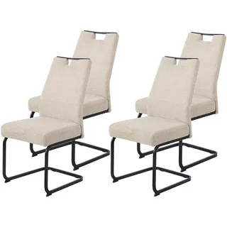 Hela Freischwinger KERTIN Polyester beige/schwarz 4er Set