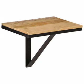 vidaXL Wandregal 40/30/32 cm aus Massivholz Mangod, Eisen , Braun , Holz , Mangoholz , Rechteckig , 40x32x30 cm , Wohnzimmer, Regale, Wandregale