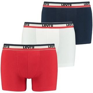 Levi's Levi's® Herren Boxer-Shorts im Pack - Sportswear Logo Boxer Brief, Vorteilspack, Cotton Stretch Weiß/Blau/Rot M