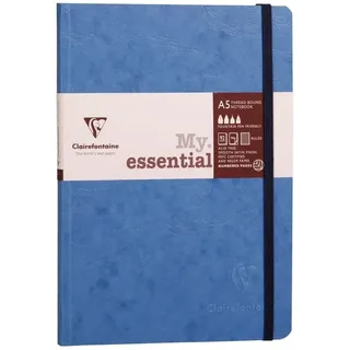 Clairefontaine 793434C Notizbuch AgeBag My Essentials, DIN A5, 14,8 x 21 cm, 96 Blatt, dot, nummeriert, 90g, 1 Stück Blau