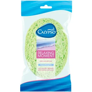 Calypso Relaxing Moment, biologisch abbaubarer Körperschwamm aus Zellulose, 1 Stück, Farbe nicht frei wählbar, Farbig Sortiert (Gelb, Pink, Grün Oder Blau)
