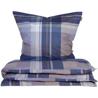 SCHIESSER Todd Kariert Blau 135 x 200 cm + 80 x 80 cm