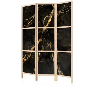 LUMASOUL Japanische Trennwand Paravent Raumteiler 135x172 cm Steinoptik | Vorderseite mit Motiv, neutrale Rückseite, faltbar, freistehend und dekorativ