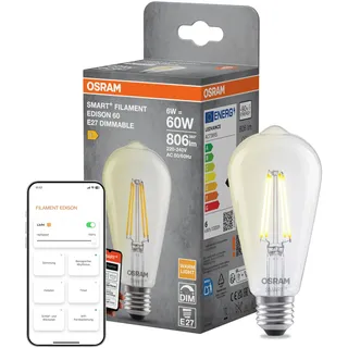 Osram SMART+ Matter Leuchtmittel E27 Edison 60 6W dimmbar warmweiß