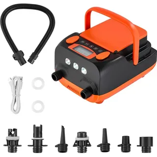Vevor Paddleboard Pumpe (20 PSI) mit USB-Ausgang, zweistufige elektrische SUP-Luftpumpe mit automatischer Abschaltung & LED Licht, Aufblasen & Entleeren 12 V DC ideal für Schlauchboote Matratzen