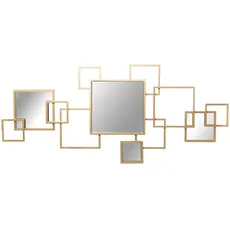 DRW Wandlampe aus Metall und Spiegel in Gold, 120 x 2 x 53 cm