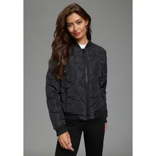 Blouson BRUNO BANANI, Damen, Gr. 48, schwarz, Web, Obermaterial: 100% Polyester. Futter: 100% Polyester. Wattierung: 100% Polyester, unifarben, Jacken Blouson, mit durchgehendem Reißverschluss, mit Reißverschlusstaschen, Topseller