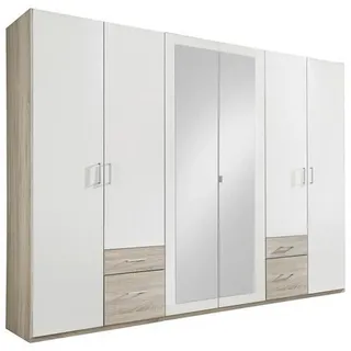 WIMEX Drehtürenschrank Freiburg 270 x 210 x 58 cm Weiß/Eichefarben