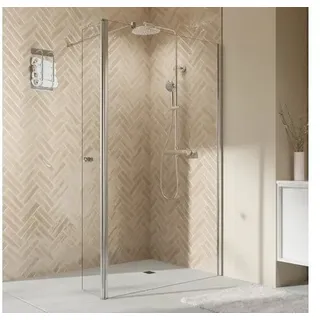 Walk In Breuer Elana 2.0 1400x2000 mm Echtglas Klar hell schwarz mit beweglichen