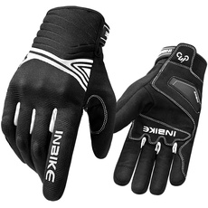 INBIKE Motorradhandschuhe Herren Damen Winter Warm Wasserdicht Winddicht mit Harter Schutz Motocross Motorrad Handschuhe Männer Schwarz/Weiß XL,IM902W