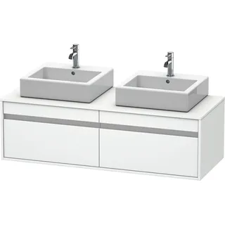 Duravit Ketho Konsolenwaschtischunterbau wandhängend, 1400x426x550 mm, 2 Auszüge, für 2 Aufsatzbecken, beidseitig, KT6697B1818, Farbe: Weiß Matt Dekor