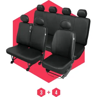 Sitzbezüge für Fiat Ducato IV (14-) 7 Sitze SET Autositzbezüge Schonbezüge - Schwarz