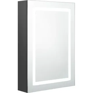 vidaXL LED-Spiegelschrank fürs Bad Grau 50x13x70 cm - Grau