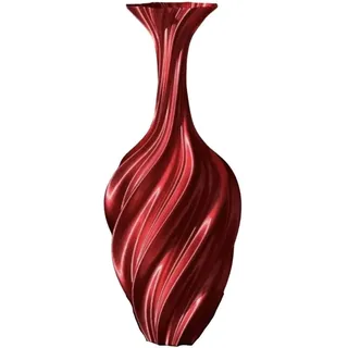 Minimalistisches Design, moderne Vase, abstrakter Stil, Blumenarrangement, 3D-Druck, künstlerische Ornamente, kreativer Blumenhalter (rot)