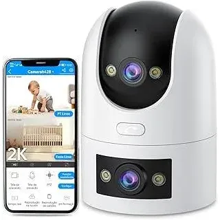 JOOAN Überwachungskamera Innen 5G WiFi Kamera FHD 2K/3MP 5G/2.4G WLAN für SD &Cloud-Speicher 360°Hundekamera mit APP 2-Wege-Audio Kamera Überwachung Aussen/Innen Duale Linse