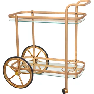 Home Affaire Servierwagen HOME AFFAIRE, gold (goldfarben), B:69cm H:75cm T:43cm, Metall, Rollwagen, Servierwagen