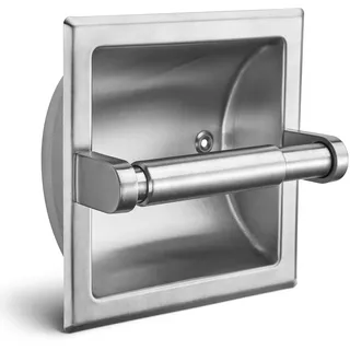 JunSun Toilettenpapierhalter, gebürstetes Nickel, Edelstahl, Toilettenpapierrollenhalter, moderner Taschentuchrollenhalter, Jumbo-Mega-Rollenhalter, hintere Montagehalterung im Lieferumfang enthalten