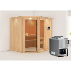 Bild von Sauna Fiona 2 mit Dachkranz + Bio Ofen 9 kW ext.