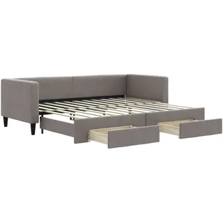 vidaXL Tagesbett Ausziehbar mit Schubladen Taupe 80x200 cm Stoff - Taupe
