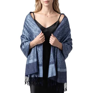 Achillea Damen Achi-tt-001 Pashmina-Schal, stahlblau, 72" L x 28" W