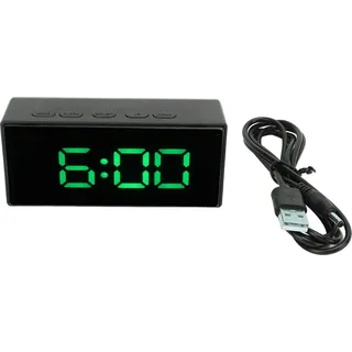 Spiegelte digitale Wecker Smart Light Sensing LED -Anzeige mit zwei Modus Snooze -Funktion grün