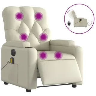 vidaXL Massagesessel Modell 5 Kunstleder 142 x 75 x 100 cm Creme elektrisch