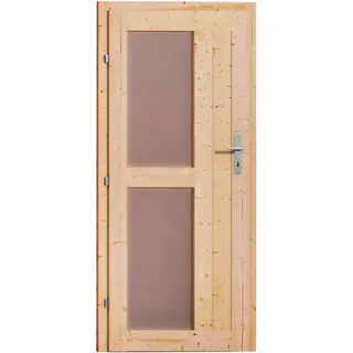 Karibu Türe für Außensauna Milchglasoptik