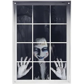 Halloween Horror Fenster Deko, Halloween Deko Outdoor Innen Garten Fenster Helloween Draußen Tür Außen Gruselig Indoor Aussen Haustür Geister Animiert Fensterdeko Türdeko Accessoires