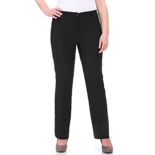 Stoffhose KJBRAND "Bea", Damen, Gr. 46/23, K-Gr, schwarz (schwarz gestreift), Web, Obermaterial: 47% Baumwolle, 45% Polyester, 6% Viskose, 2% Elasthan, normal lang, Hosen Stoffhose, Sommerhose optimale Passform in Quer-Stretch