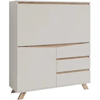 byLIVING Sekretär Valentin, Kaschmir Beige/Eiche, 3 Schubladen